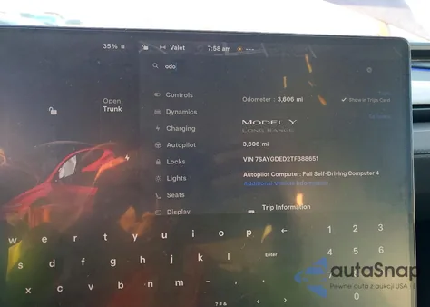 2026 Tesla Model Y from USA, damaged, VIN 7SAYGDED2TF388651